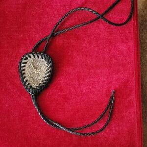 🐍🐍Handcrafted Black and Tan Bolo Tie 🐍🐍
